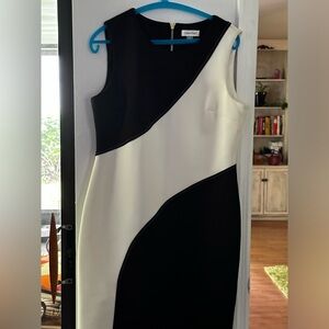 Calvin Klein Women's Black and White Dress